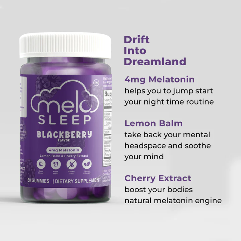 MELO Sleep Gummies - Blackberry (60CT Bottle)