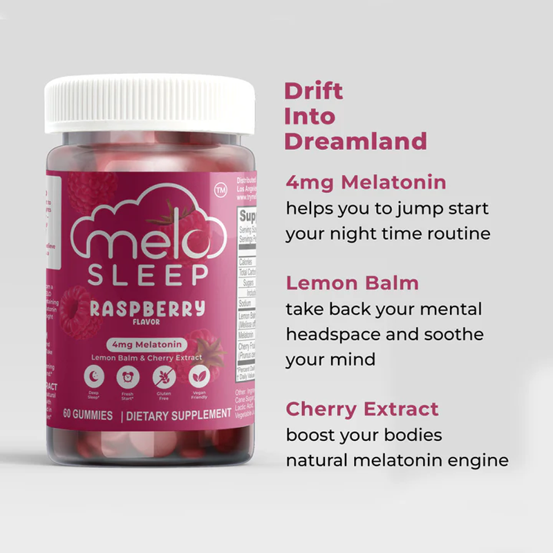 MELO Sleep Gummies - Raspberry (60CT Bottle)