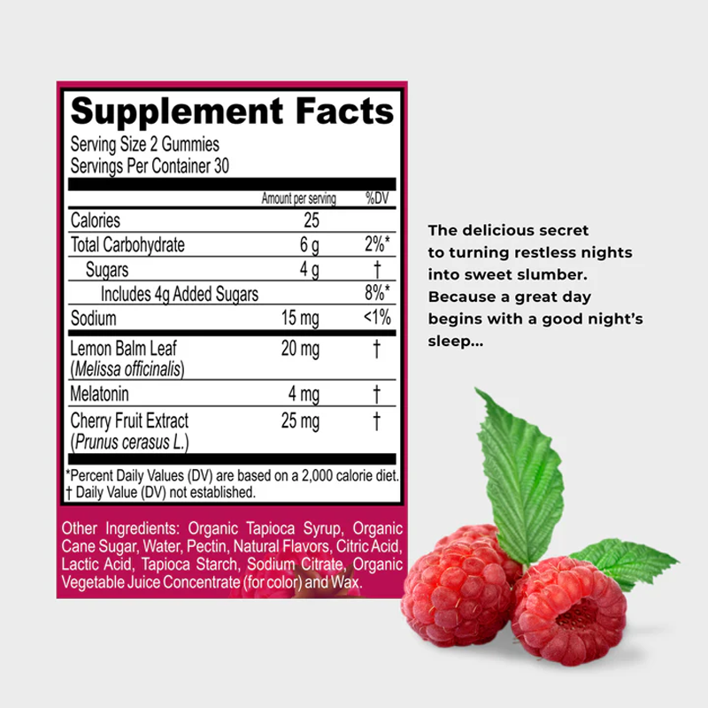 MELO Sleep Gummies - Raspberry (60CT Bottle)